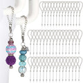 Sayglossy 48 Pcs Beadable Charm Accessories for Tumblers with Handle Cup Chains Wire for 30 40 oz Water Bottle Jewelry Making Blank Beaded DIY Gift (Silver)