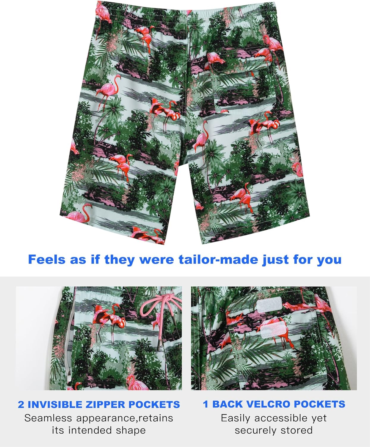 Surf Cuz 9" Men's Swim Trunks - Quick-Dry 2-in-1 Bathing Suits with Compression Liner & Zipper Pockets