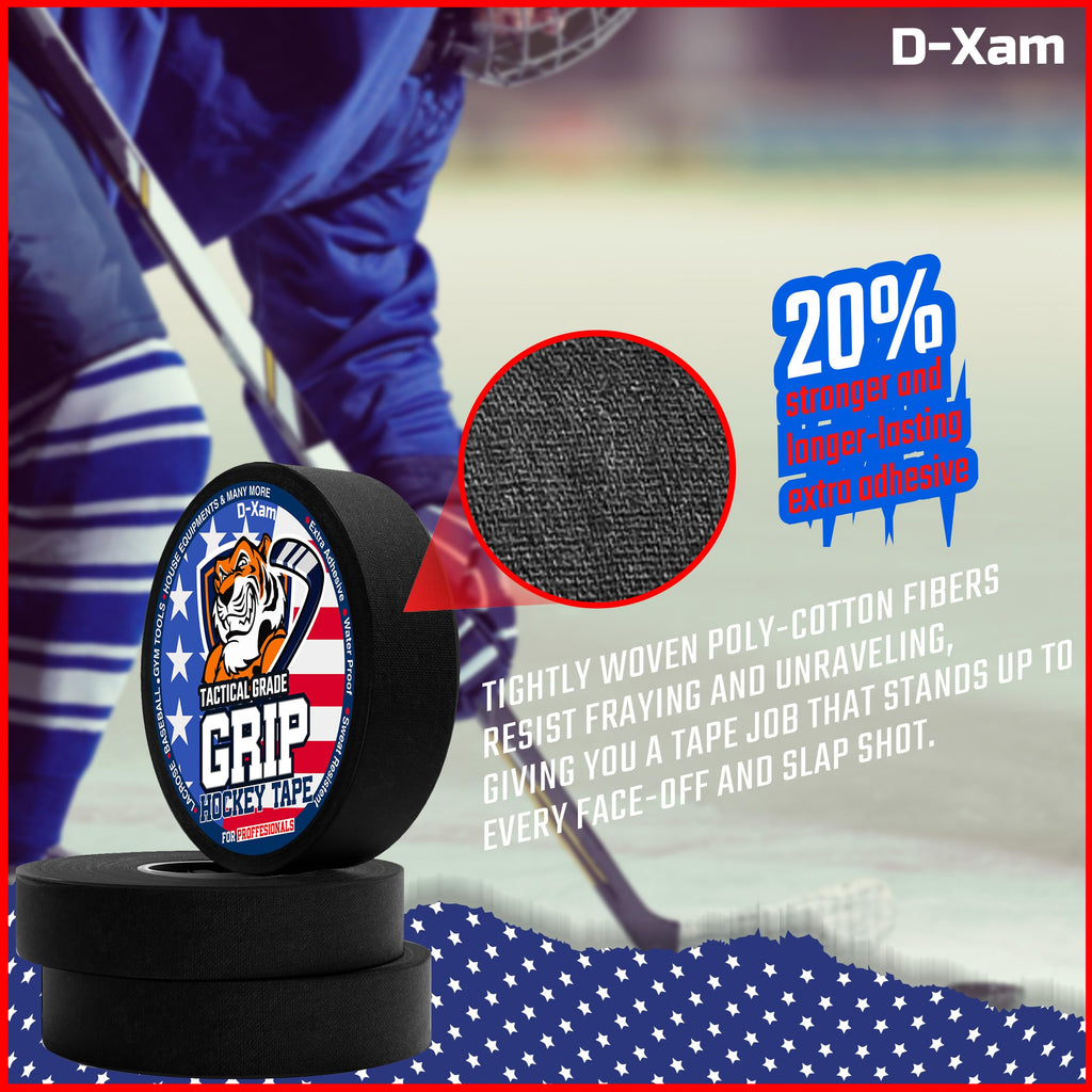 Hockey Tape Black Grip Tape 2 Roll Athletic Sports Tape 1inch Multipurpose Cloth Tape for Lacrosse Stick Handles Pullup Bars Tools Fingers - Water-Resistan Protect from Scratches Smudges Goon Tape