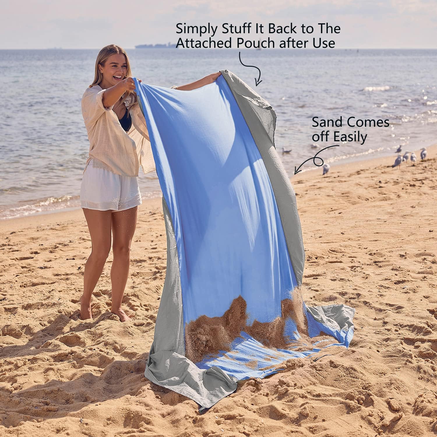 WEKAPO Beach Blanket - Extra Large Sandproof & Waterproof Mat | Quick Drying for Vacation, Picnic & Camping