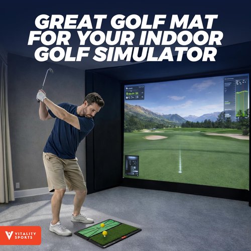 Golf Hitting Mat, 4 PCS Dual Turf Golf Practice Mat for Indoor Outdoor Swing Path Feedback, Driving, Chipping, Putting, Durable Artificial Grass Golf Mats for Men Women, 20"x16" Training Aid with Tees