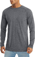MAGCOMSEN Men's Quick-Dry Long Sleeve Shirt - UPF 50+ Sun Protection Athletic Fishing Tee