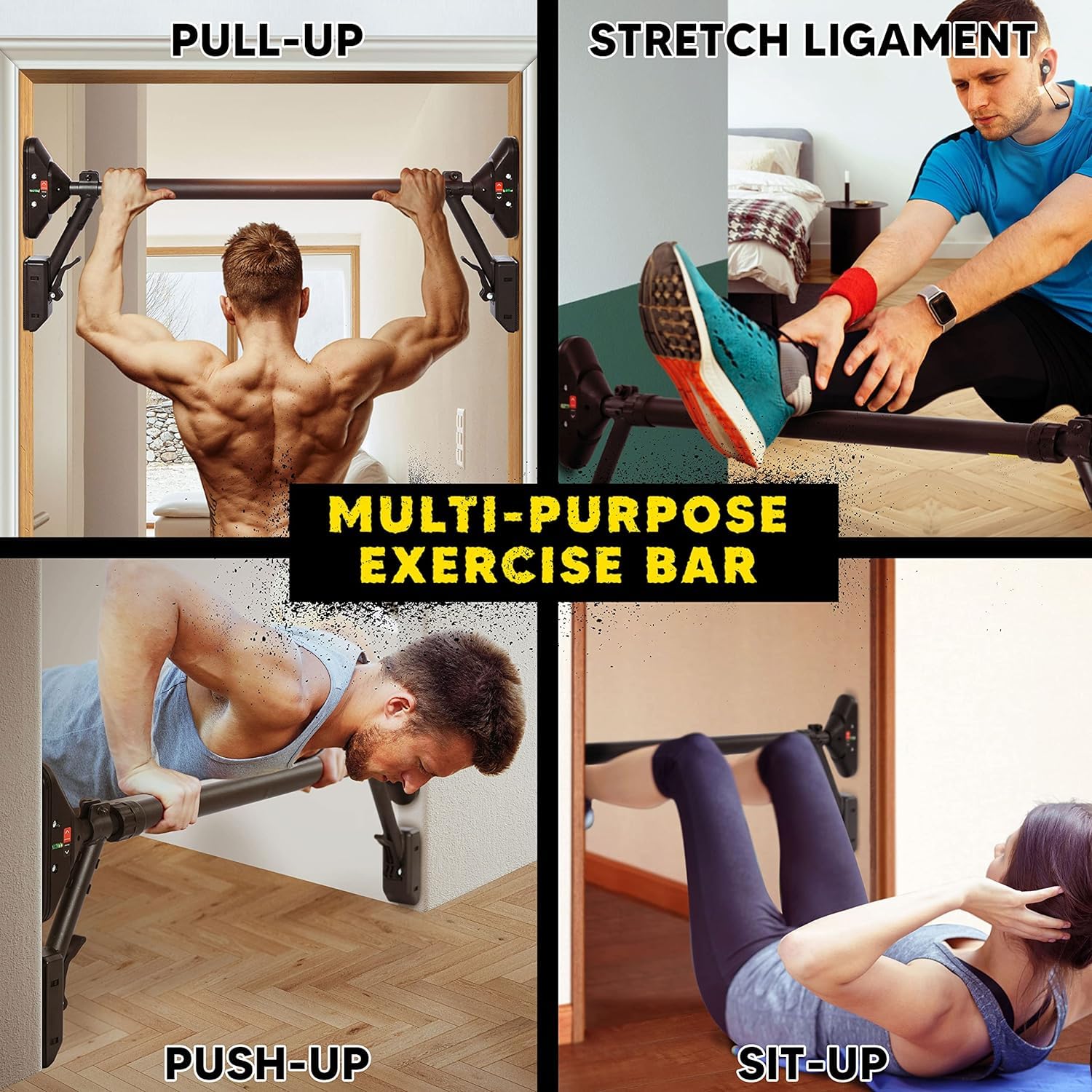 Pull Up Bar/Chin up bar Upper Body Workout Bar, Super load-bearing: Dual Security Locking, Two-way Support