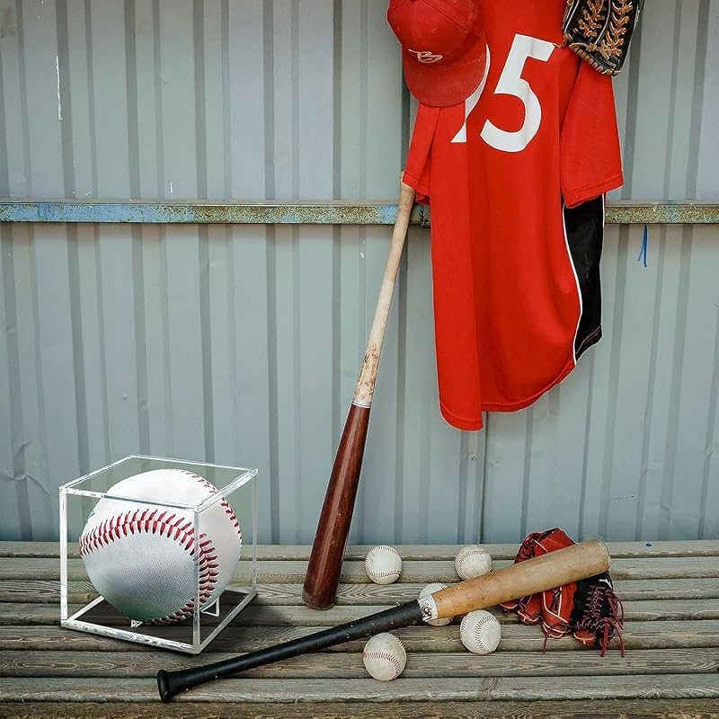 TWELVE PACK UV Protected Clear Acrylic Baseball Display Cube - 3.15in