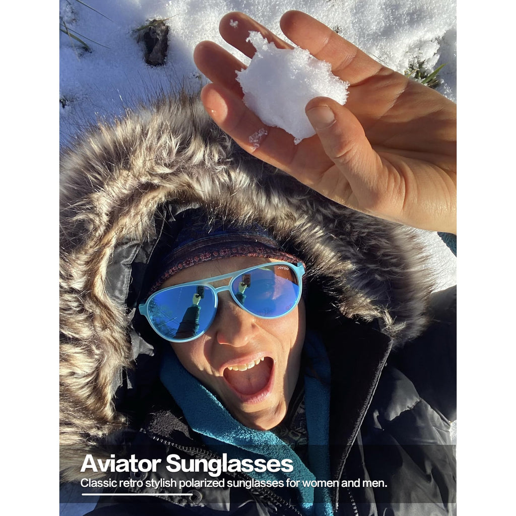 Jefoo Polarized Aviator Sunglasses for Women Men Retro Trendy Sports Sunglasses for Outdoor UV400 Protection