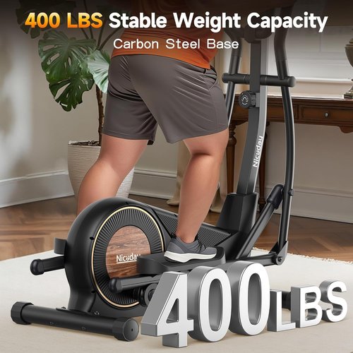 Niceday Elliptical Machine - Magnetic Home Trainer with 16 Resistance Levels | 15.5"-19" Stride, 400LBS Capacity