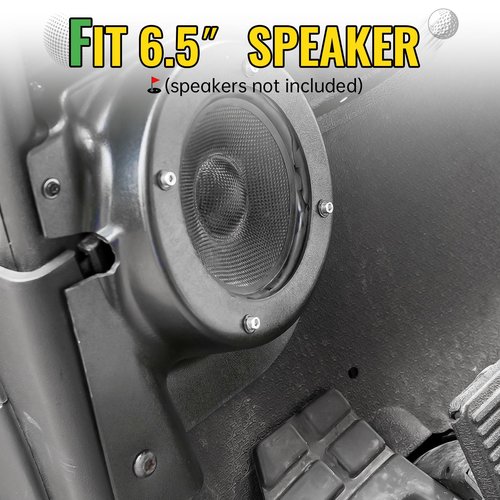 Under Dash Kick Speaker Pod Brackets for E-Z-Go RXV 2008+, Golf Cart Front Kick Panels Loudspeaker Mount Enclosures Holders Fit 6.5" Speakers, EZGO RXV Accessories 2PCS with Hardware