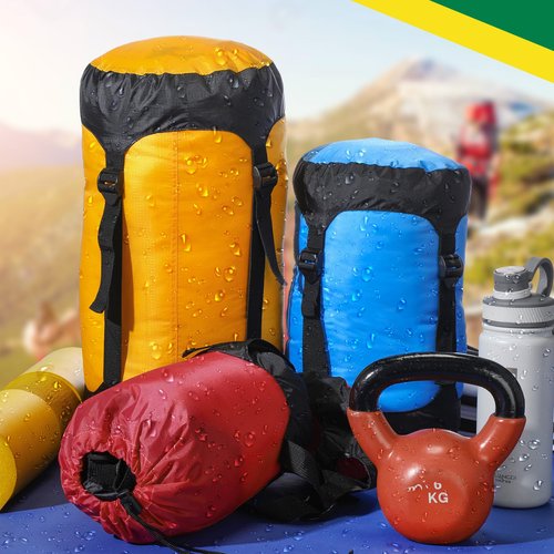 GliCraft 5 Pcs 5L/10L/15L/20L/35L Camping Sleeping Bag Compression Sacks for Backpacking Water Resistant Sleeping Bag Stuff Sack Space Saving Storage Sack for Hiking Gear(Classic Colors)