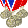 Remuuly 30 Pcs Gold Medals Bulk 2'' Basketball Soccer Baseball Volleyball Football Lacrosse Kickball Cheer Bowling Trophy Medals for Awards for Sports Participation Winner Gift(Gold,Lacrosse)