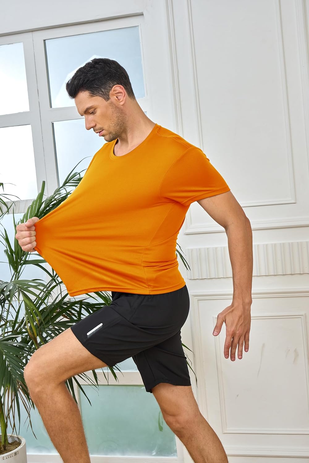 Skiennix Men's Athletic Quick-Dry Crew Neck T-Shirts - 5 Pack for Running & Gym Workouts