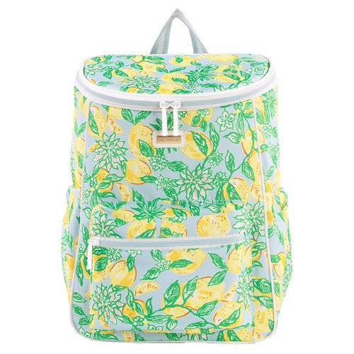 Lilly Pulitzer Insulated Backpack Cooler Large Capacity, Portable Soft Cooler Bag for Picnics, Beach, Pool, Hiking (Make Lemonade)