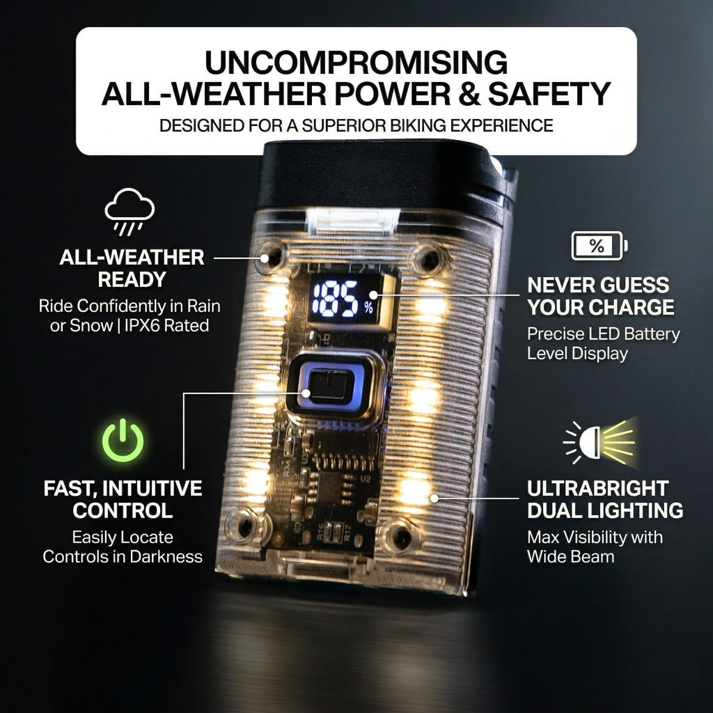 Rechargeable Bike Light for Night Riding – Bright LED Bicycle Headlight, USB Rechargeable, Waterproof, Easy Mount Handlebar Light for Road, MTB & Commuter Cycling