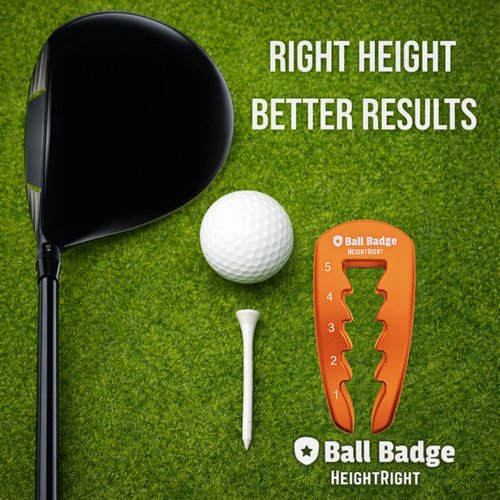 HeightRight Adjustable Golf Tee Height Tool (5-Level Precision) – Universal Fit for Wooden & Plastic Tees, Consistent Tee Height Setter for Drivers, Fairway Woods & Irons, Golf Swing Training Aid