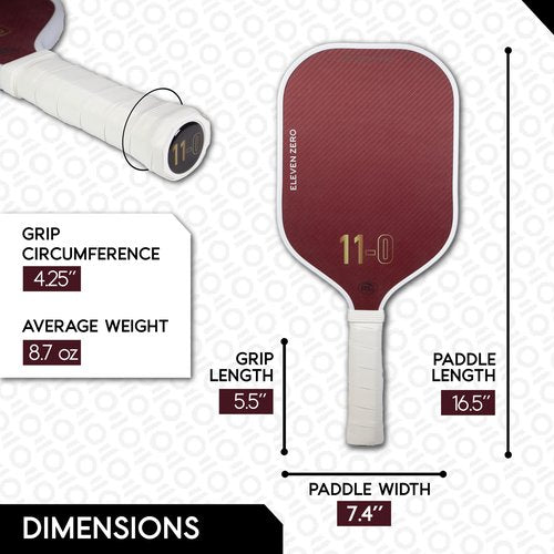 Eleven Zero EZ Power K-16mm Thermoformed Pro Pickleball Paddle | Red Aramid & Raw Carbon Fiber Weave | T700 High-Friction Surface for Control & Spin | Pickle Ball Paddle | Pickleball Rackets