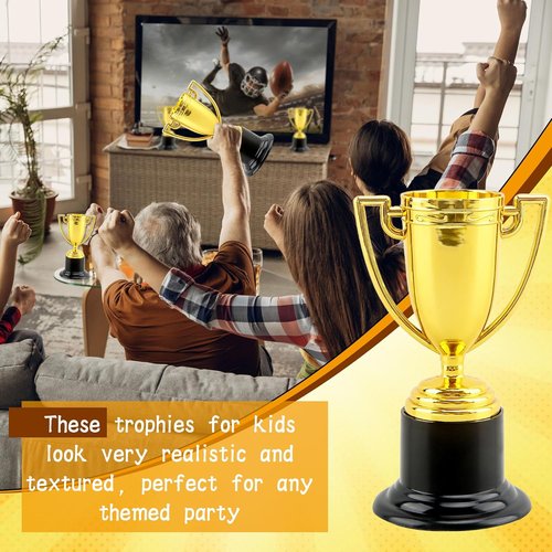 Mini Trophies - 8 Pcs 6-Inch Plastic Gold Trophy Cups for Kids Sports Tournaments & Party Favors