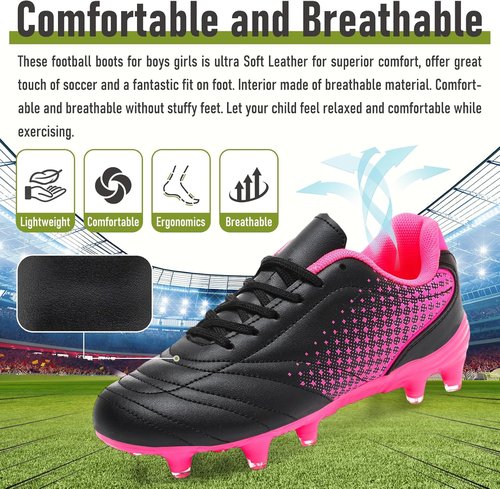 LIZRHA Soccer Shoes - Lightweight Cleats for Boys & Girls | Ideal for Outdoor & Indoor Play