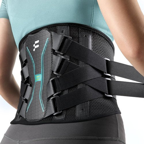 Fitomo Back Brace for Women Men, Reinforced 3D Lumbar Support Pad, 4 Carbon Fiber Splints, Ultra-thin Air Mesh, Wear for Under Clothes, for Lower Back Pain Relief, Sciatica, Posture, Lifting, Size L