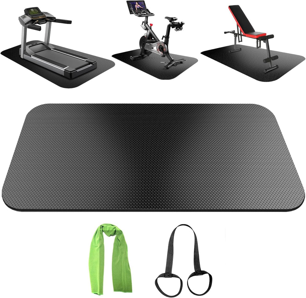 Peloton Treadmill Mat - Durable Exercise Equipment Pad for Indoor Bikes & Ellipticals | Folding Design