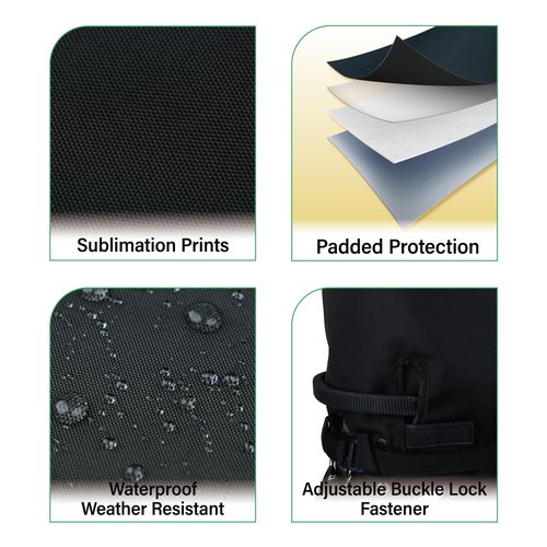 Sandian, Golf Bag Rain Hood Cover V3 Cape, Upgraded Version Color Hood3, Padded Club Protection, Heavy Duty All Weather Resistant, One Size Fits Most Stand Carry Cart Tour Bags [Black Color]