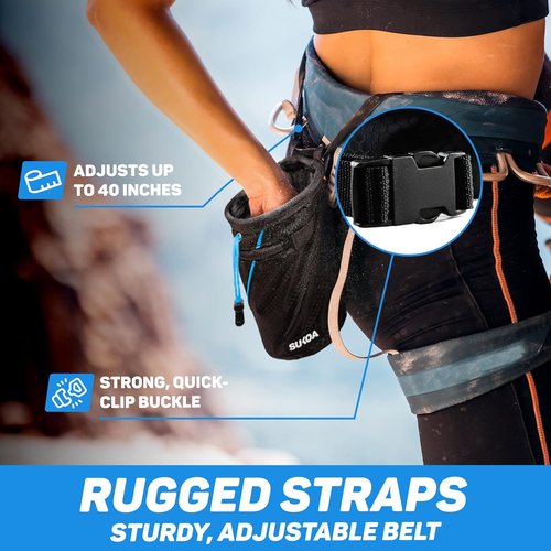 Chalk Bag for Rock Climbing by [Brand Name] - Quick-Clip Belt & Large Pockets | Ideal for Gym, Bouldering & Disc Golf
