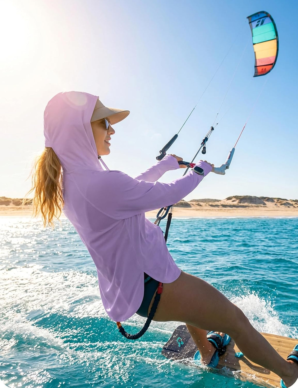 Skiennix Women's UPF 50+ Sun Shirt - Lightweight Long Sleeve Hoodie for Hiking & Fishing