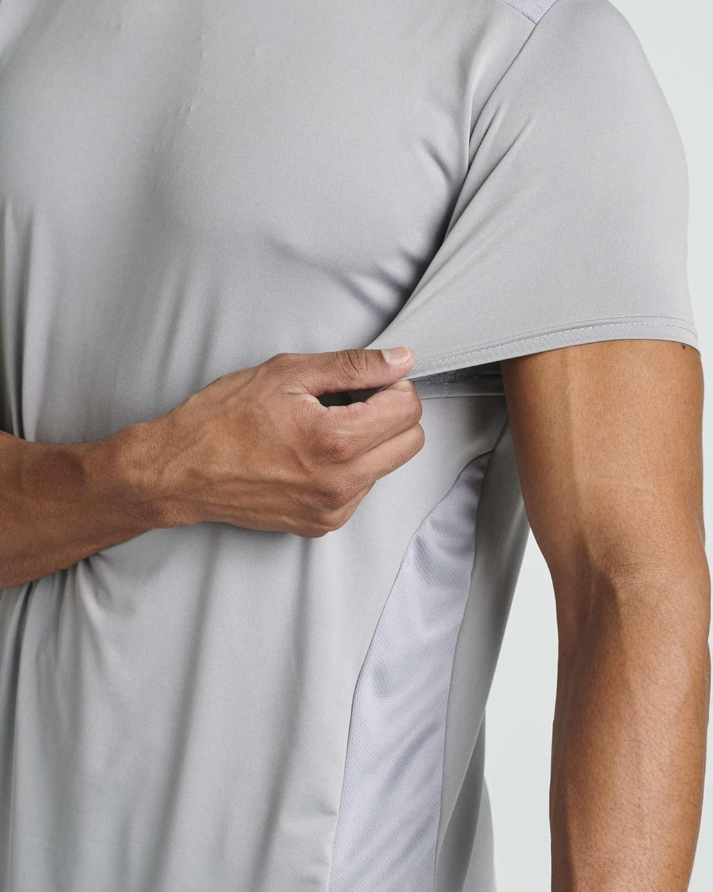 Real Essentials Men's Dry-Fit Crew Neck T-Shirts - 5 Pack for Fitness & Gym Workouts
