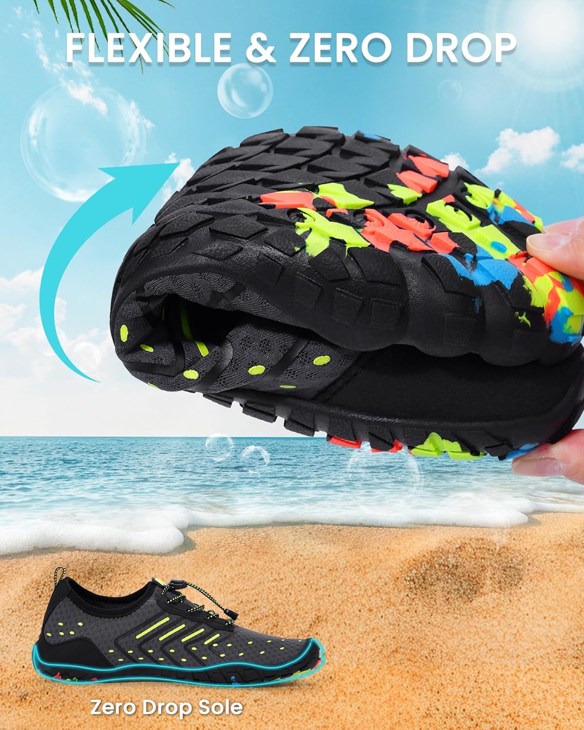 Skiennix Water Shoes - Quick-Dry Barefoot Aqua Socks for Men & Women | Ideal for Swimming, Beach & Hiking