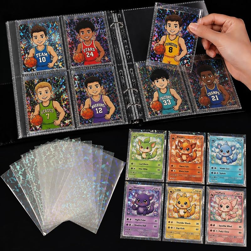 2.4x3.5in 300 Pcs Kpop Photocard Sleeves Laser Holographic Card Protectors
