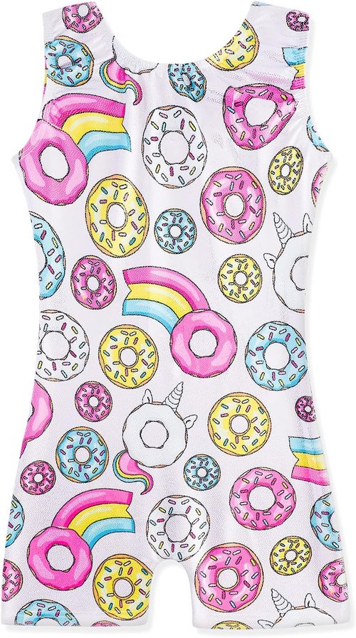 HOZIY Gymnastics Leotards with Shorts for Girls Toddlers Kids Biketard Tumbling Outfits Sparkle Unicorn Leopard Galaxy