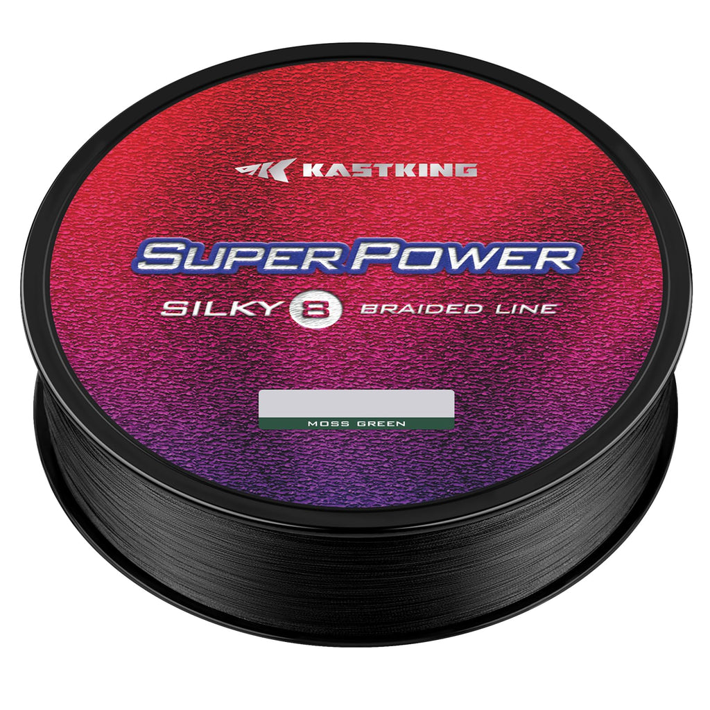 KastKing Superpower Silky8 Braided Fishing Line, Black, 8 Strands, 6LB, 300 Yds