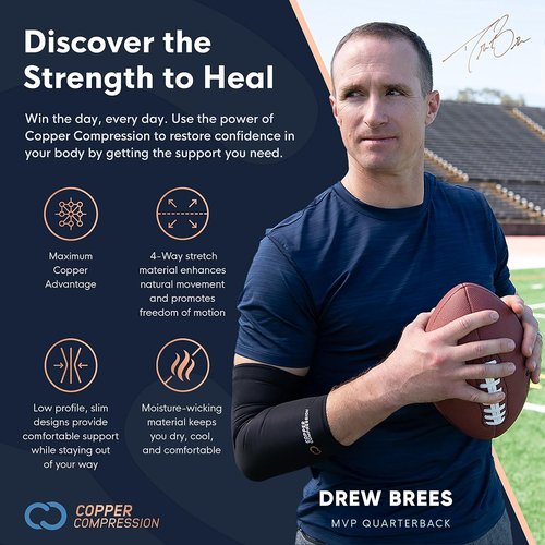 Copper Compression Back Brace - Copper Infused Lumbar Support for Pain Relief | Adjustable & Breathable (Waist 36" - 42")