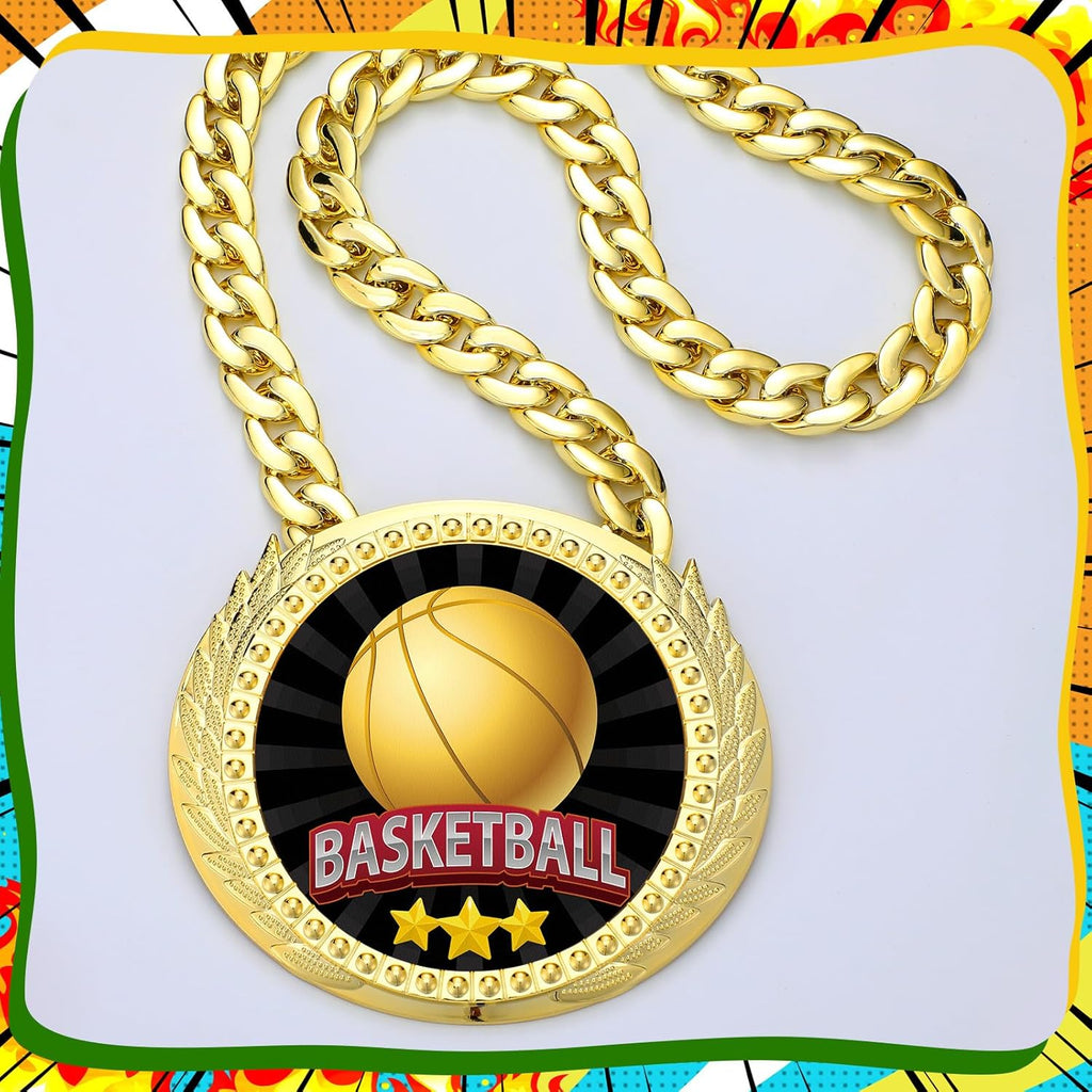 Tondiamo 3 Pcs Sports Turnover Chains - 6" Large Champion Medals for MVP Players | Basketball, Football, Soccer, Baseball, Softball, Volleyball
