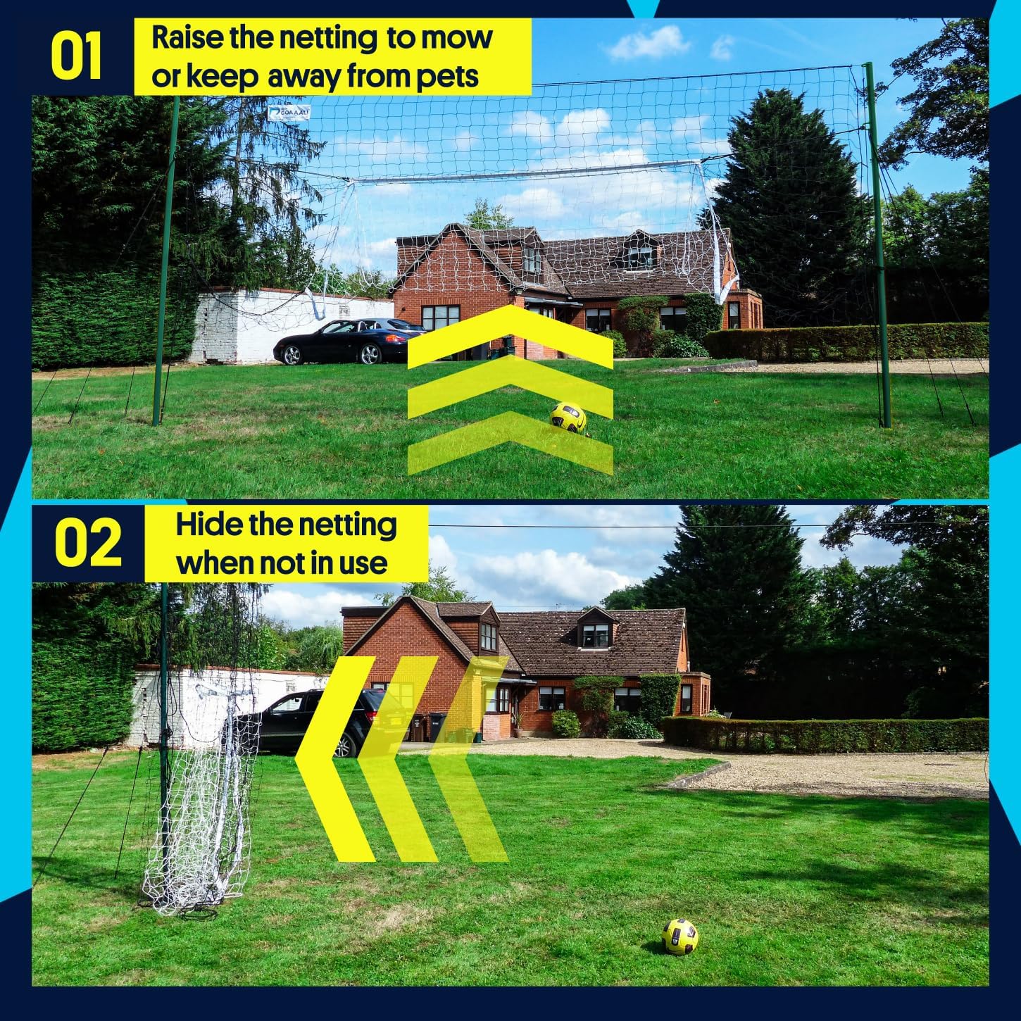 Open Goaaal 3-in-1 Soccer Training Rebounder | Versatile Soccer Goal for Volley & Passing - Outdoor Backyard Sports