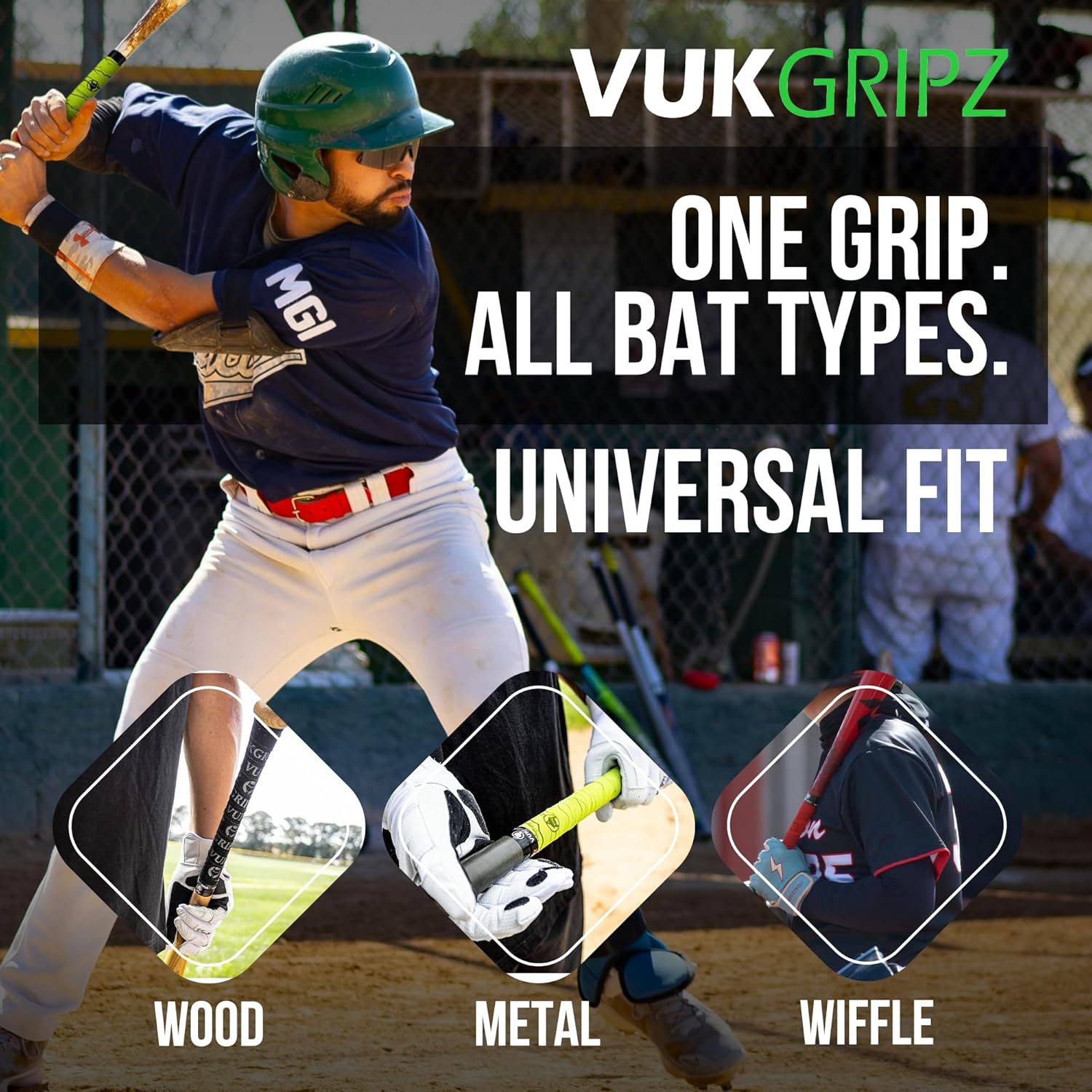 VukGripz Extra Long Bat Grip - Enhanced Firmness for Superior Control | Ideal for All Players