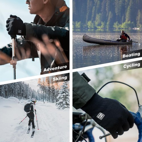 DRYMILE Alpine Waterproof Dexterity Gloves –Thermal Fleece Gloves for Men & Women – Touchscreen & Non-Slip Grip – Hiking, Skiing, Cycling, Fishing & Hunting – Large, Black