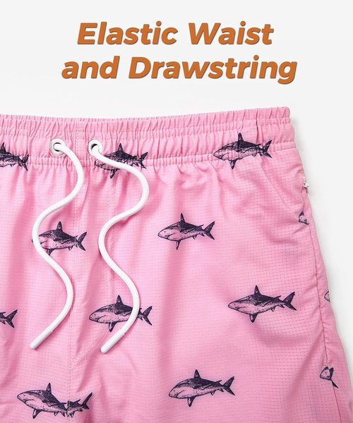 ELETOP Men's Swim Trunks - Compression Liner Bathing Suit with Zipper Pockets | Beach Board Shorts