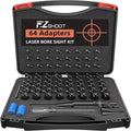 EZshoot Bore Sight Laser - Green/Red with 64 Adapters for 0.17 to 12 GA Calibers - Precise Alignment