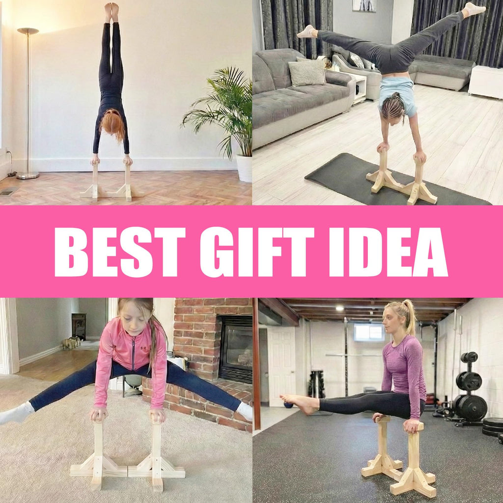SAMTROY Handstand Canes for Balance Training, Stable Wooden Handstand Blocks with Non-Slip Base & Moisture-Absorbent Grip, Portable Bodyweight Training Equipment for Home Gym & Strength Practice