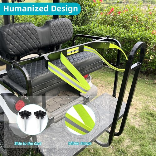 DoonMi Universal Golf Bag Holder Attachment No-Drilling Required for EZGO, Club Car, and Yamaha, Adjustable Rear Seat Golf Cart Club Holder.