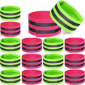 Gejoy Reflective Bands - 16 High Visibility Safety Straps for Wrist, Arm, Ankle, Leg | Perfect for Night Walking, Cycling, Running