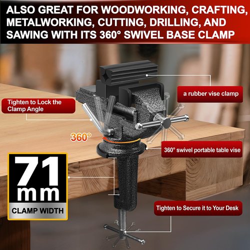 ArlinaL Golf Club Regripping Kit, Golf Club Grip Vise Clamp, Universal Table Vise Golf Shaft Clamp