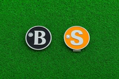 EGG PRO Initial Golf Ball Marker, 3 cmDiameter, Crystal Accent, Initial S
