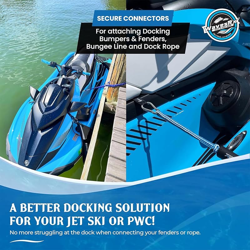 WavesRx 7 Pack Soft Loop Jet Ski Cleats for Quick & Secure Docking & Anchoring