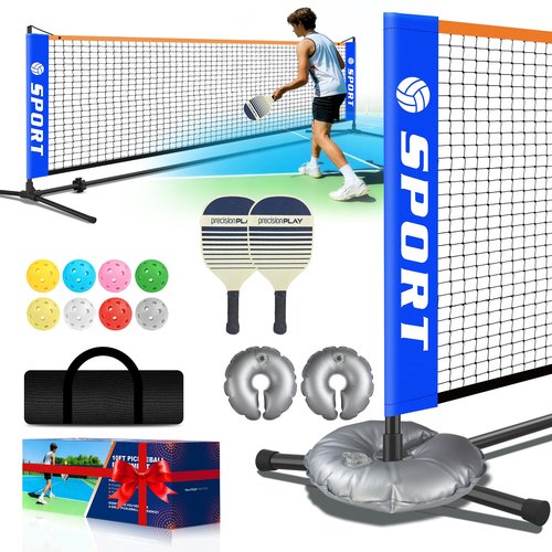 Pickleball Net for Driveway, Portable Pickleball Net Set with Paddles, Water Bags,Portable Outdoor Pickleballs, Mini Pickleball Net, Carry Bag,10FT PickleBalls Net Weather Resistant Steady Metal Frame