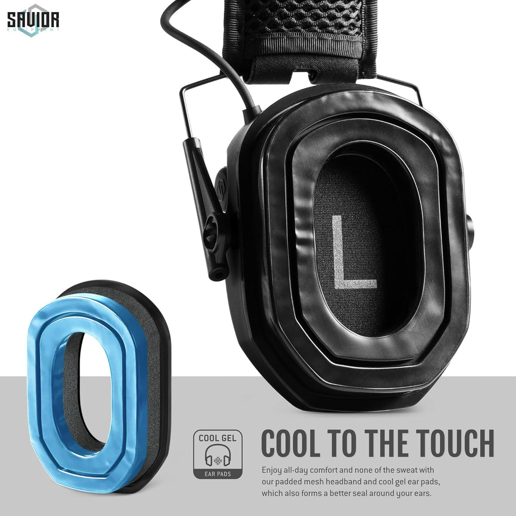 Savior Equipment Apollo Electronic Earmuffs - Noise Cancelling Headset with Gel Ear Pads, 24dB NRR