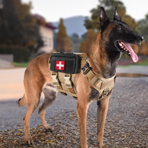 FRTKK Tactical Molle Admin Pouch - USA Flag Patch & Keychain | Tactical Water Bottle Pouch with D-Ring Clip