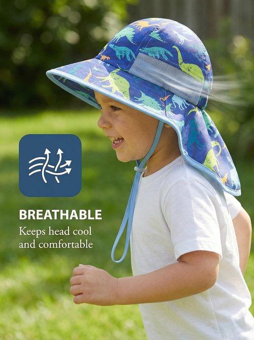Icolor Kids Sun Hat - UPF 50+ Sun Protection Bucket Hat for Toddlers | Summer Beach Play Hat for Ages 3-10