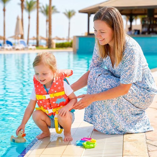 Dark Lightning Infant Life Jacket - USCG Approved Swim Vest for Babies 0-30 lbs | Perfect for Pool & Beach Fun