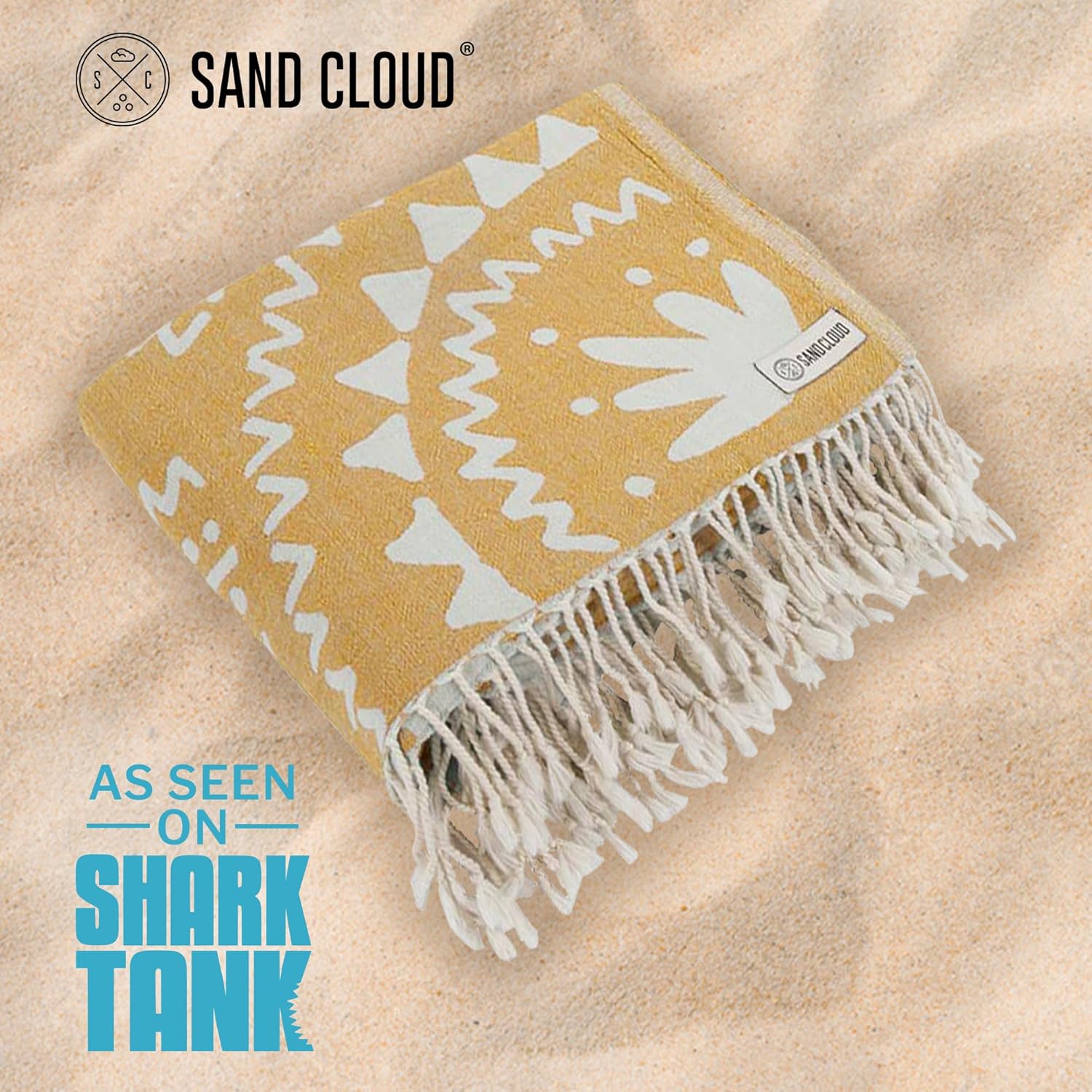 Sand Cloud Large Turkish Beach Towel - Sand Free & Quick Dry - 100% Organic Cotton - Boho Honey XL