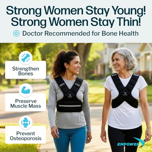 EMPOWER Weighted Vest for Women - Adjustable 4-10lbs or 10-16lbs | Reflective Strips for Safety, Boosts Strength & Burns Calories